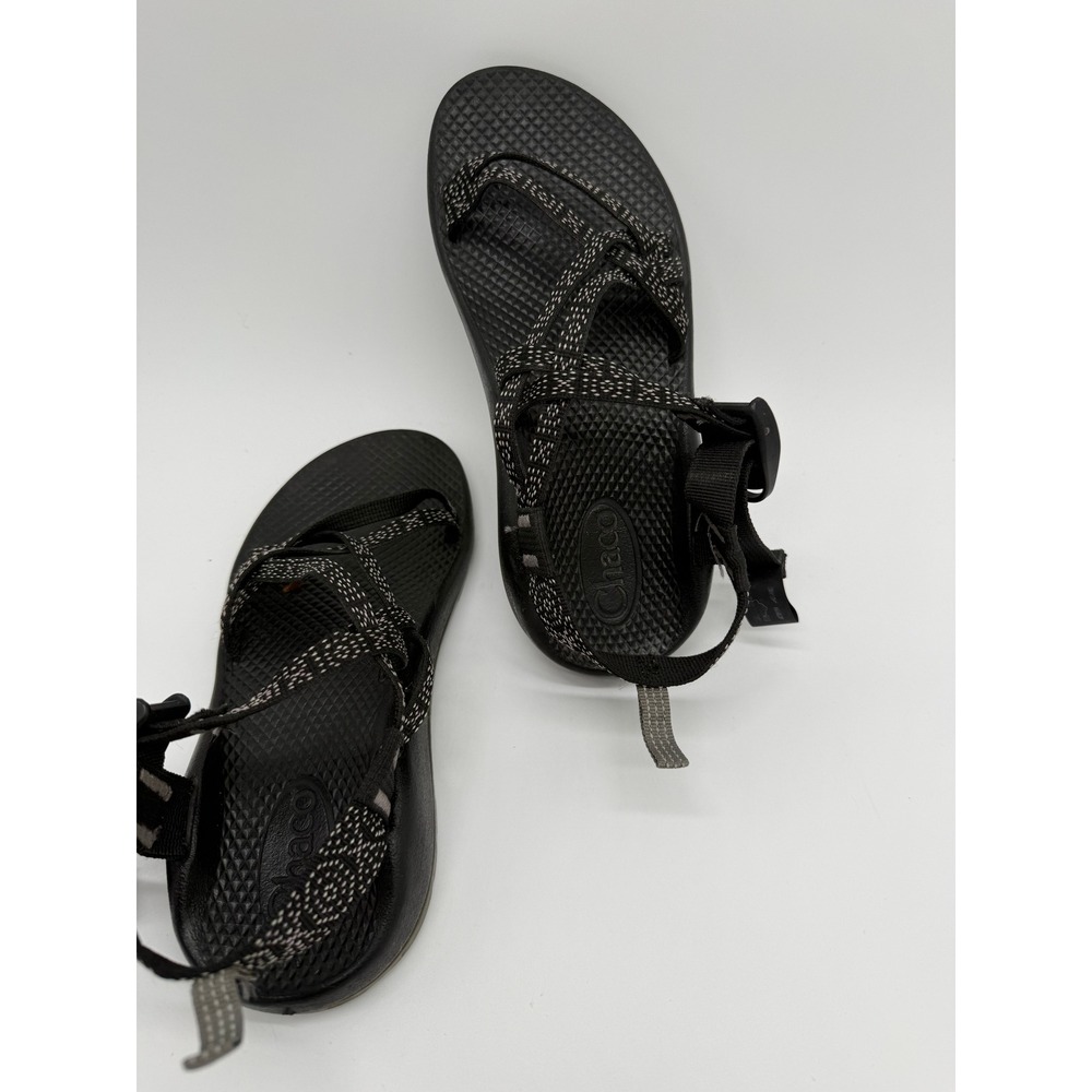 Chaco Z Cloud 2 Sandals Womens Size 6 Black White Strappy Toe Loop Athletic Shoe